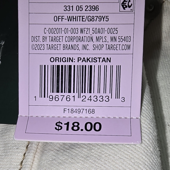 #631 wild fable Cream High-Rise Denim Shorts with Contrast Stitching - Picture 7 of 8